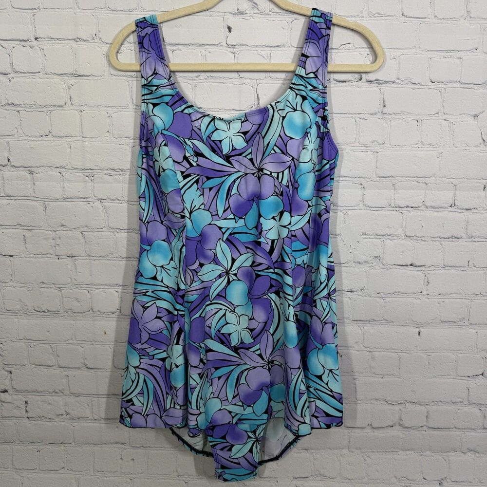 Shore Shades Bikini Swim Women  Size 18 Art to Wear Skirt Cover Tummy Control